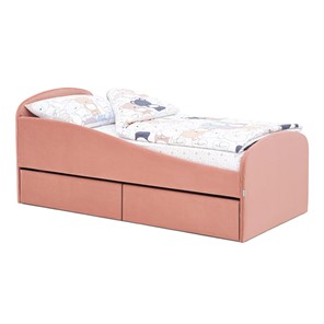 Мягкая кровать с ящиками Letmo 190х80 пудровый (велюр) в Барнауле