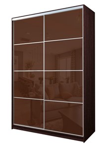 Шкаф 2-х дверный MAX МШ-25-6-18-22, Профиль Серебро/Цвет Венге/Oracal Шоколад в Барнауле