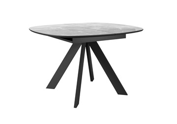 Керамический кухонный стол DikLine BK100 Керамика Серый мрамор/подстолье черное/опоры черные в Барнауле
