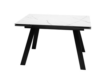 Керамический стол DikLine DKL140 Керамика Белый мрамор/опоры черные (2 уп.) в Барнауле