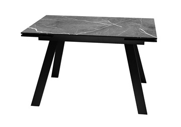 Керамический обеденный стол DikLine DKL140 Керамика Черный мрамор/опоры черные (2 уп.) в Барнауле