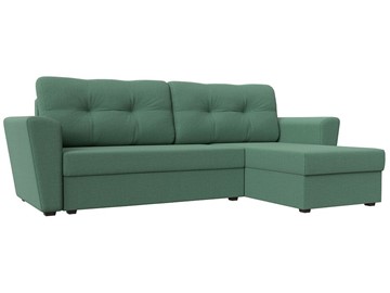 Угловой диван для гостиной Амстердам Лайт, Амур зеленый (рогожка) в Барнауле