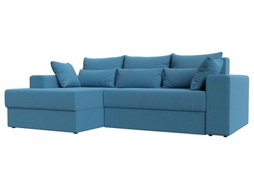 Угловой диван с оттоманкой Майами, Амур голубой (Рогожка) в Барнауле