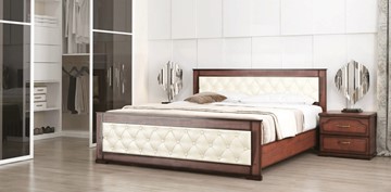 Кровать двуспальная СВ-Стиль Стиль 2, 160х200, кожзам, с основанием в Барнауле
