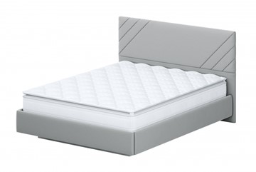 Спальная кровать №2 (универсальная 1,6х2,0) серия №2, белый/серый ткань/лайн серый ткань в Барнауле