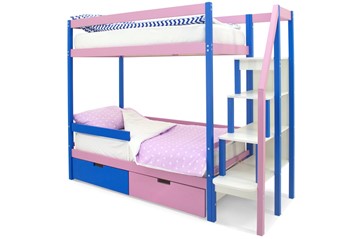 Двухъярусная детская кровать Svogen синий-лаванда в Барнауле