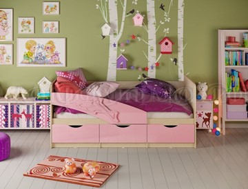 Кровать в детскую Дельфин, Розовый глянец 80х180 в Барнауле