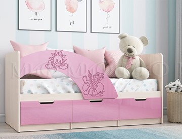 Детская кровать с бортиками Юниор-3, Розовый металлик в Барнауле