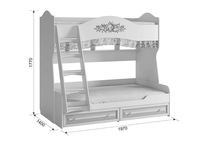 Кровать 2-ярусная Алиса (1974х1404х1765) в Барнауле - изображение 4