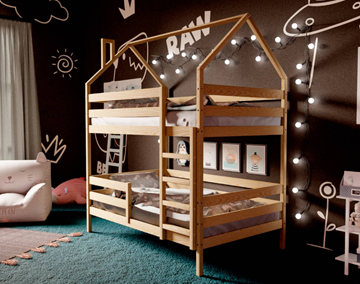 Двухэтажная детская кровать Домик, без покраски в Барнауле - предосмотр 1