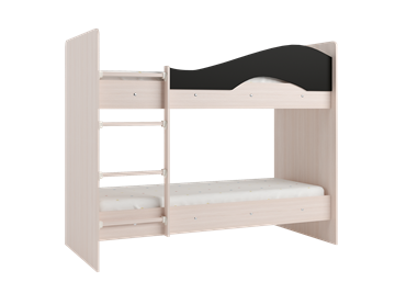 Двухэтажная кровать Мая на щитах со шкафом и ящиками, корпус Млечный дуб, фасад Венге в Барнауле - предосмотр 2