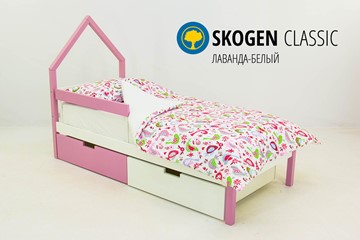 Кровать-домик в детскую мини Skogen белый-лаванда в Барнауле