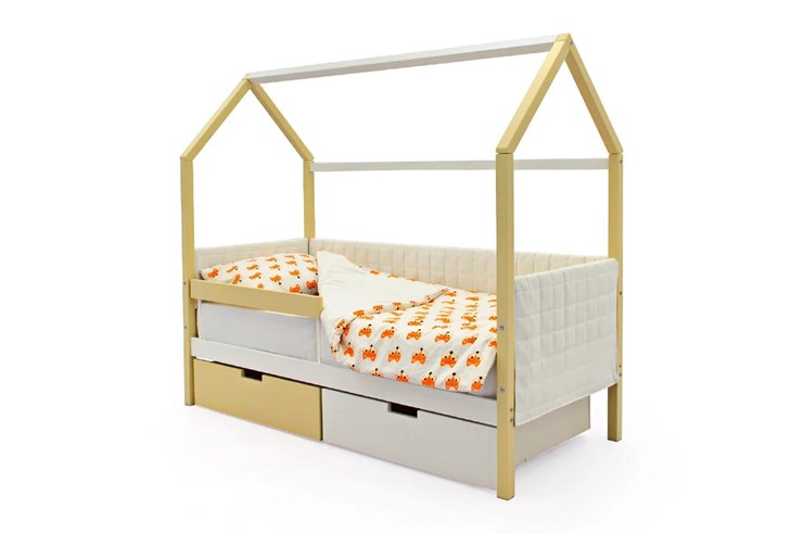 Кровать-домик в детскую «Svogen бежево-белый» мягкая в Барнауле - изображение 4