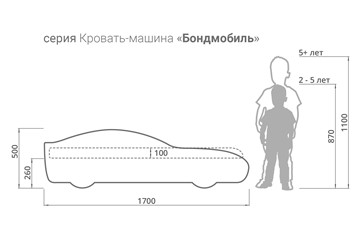 Детская кровать-машина Бондимобиль белый в Барнауле - предосмотр 5
