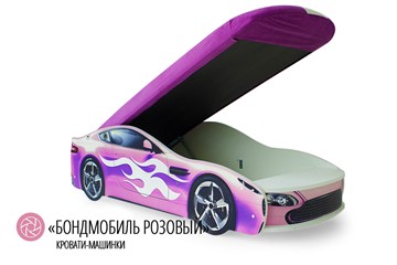 Кровать-машина в детскую Бондимобиль розовый в Барнауле - предосмотр 1