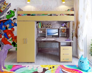 Детская кровать-шкаф Аракс, каркас Бетон, фасад Зира в Барнауле