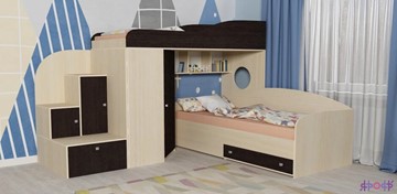 Детская кровать-шкаф Кадет-2, корпус Дуб, фасад Венге в Барнауле