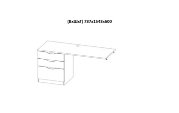 Кровать 2-х ярусная с письменным столом и шкафом POLINI Kids Simple Белый / Бетон в Барнауле - предосмотр 9