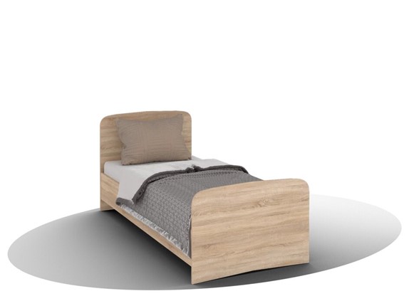 Односпальная кровать ВЕГА Кровать Кр-08 900 с плоским основанием (Сонома) в Барнауле - изображение