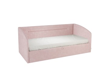 Кроватка 0.9 Альба (Софа), нежно-розовый (велюр) в Барнауле