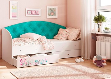 Односпальная детская кровать Эльза без бортика, Бирюза (латы) в Барнауле - предосмотр