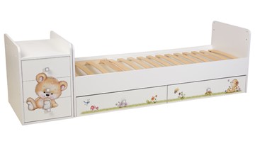 Детская кровать с комодом Фея 1100 Медвежонок Белый в Барнауле - предосмотр 2