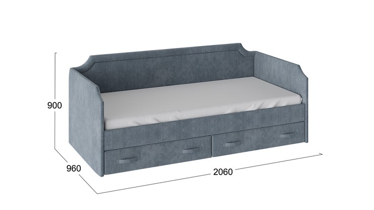 Детская кровать Кантри Тип 1, ТД-308.12.02 (Замша синяя) в Барнауле - изображение 2