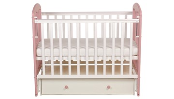 Кровать детская Polini kids Simple 328, белый-розовый в Барнауле