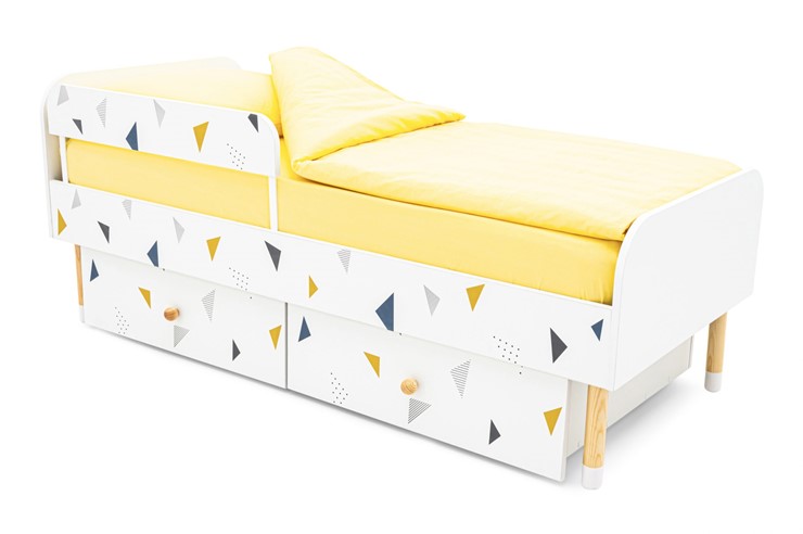 Кровать в детскую Stumpa Классика "Треугольники желтый, синий" в Барнауле - изображение 3