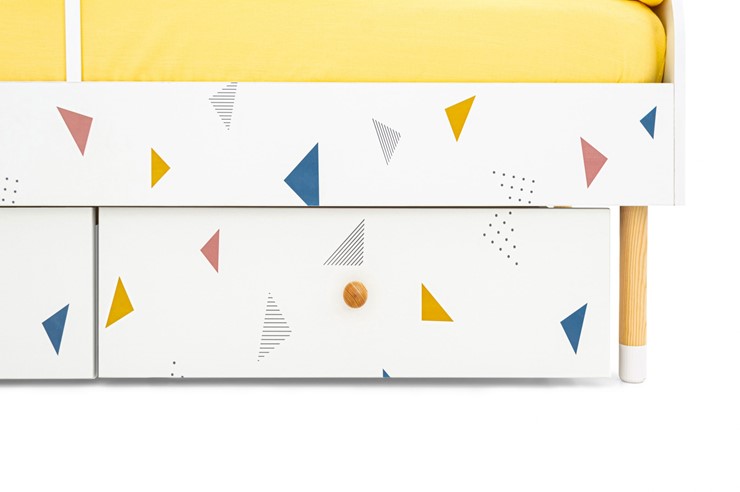 Кроватка Stumpa Классика "Треугольники желтый, синий, розовый" в Барнауле - изображение 6