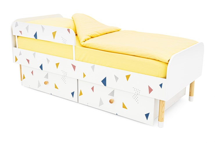 Кроватка Stumpa Классика "Треугольники желтый, синий, розовый" в Барнауле - изображение 7