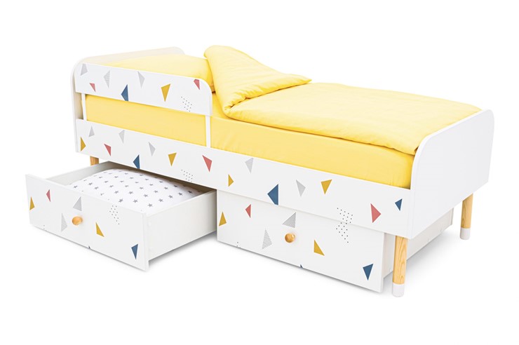 Кроватка Stumpa Классика "Треугольники желтый, синий, розовый" в Барнауле - изображение 8