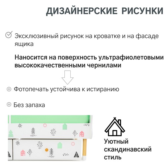Кроватка Stumpa Облако "Домики розовый, бирюзовый" в Барнауле - изображение 19