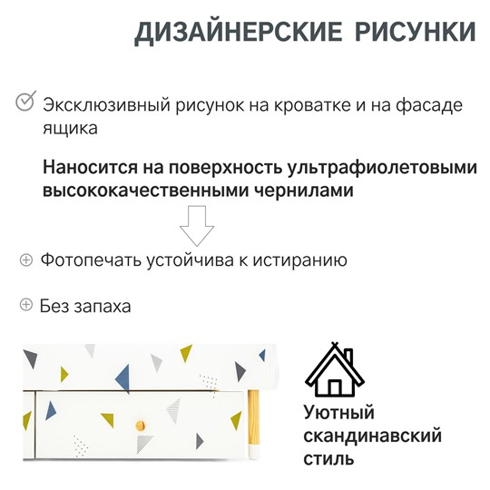 Кровать в детскую Stumpa Облако "Треугольники зеленый, синий" в Барнауле - изображение 18
