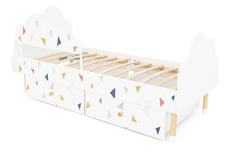 Кровать в детскую Stumpa Облако "Треугольники желтый, синий, розовый" в Барнауле - изображение 7
