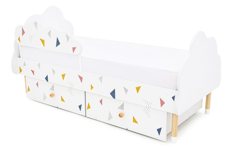 Кровать в детскую Stumpa Облако "Треугольники желтый, синий, розовый" в Барнауле - изображение 9