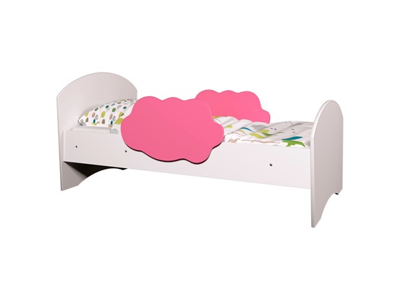 Кровать детская Тучка, корпус Белый, фасад Розовый в Барнауле - изображение
