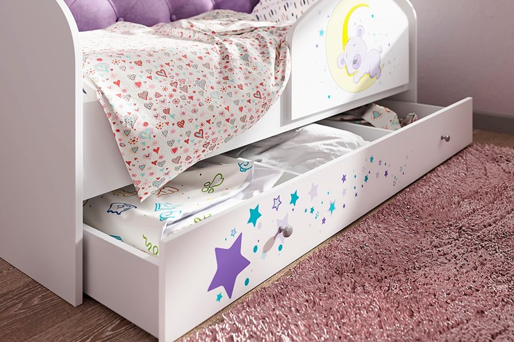 Кровать детская Звездочка с бортиком, Фиолетовый в Барнауле - изображение 1