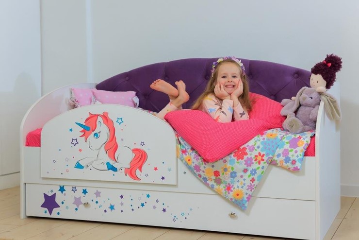 Кровать детская Звездочка с бортиком, Фиолетовый в Барнауле - изображение 4