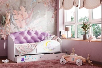 Кровать детская Звездочка с бортиком, Фиолетовый в Барнауле