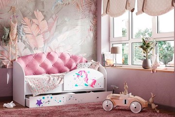 Детская кровать с бортиками Звездочка с бортиком, Розовый в Барнауле - предосмотр