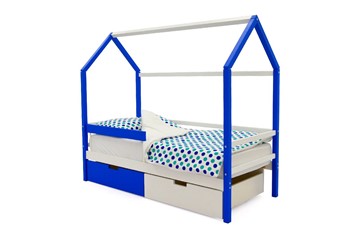 Детская кровать-домик Svogen сине-белый в Барнауле