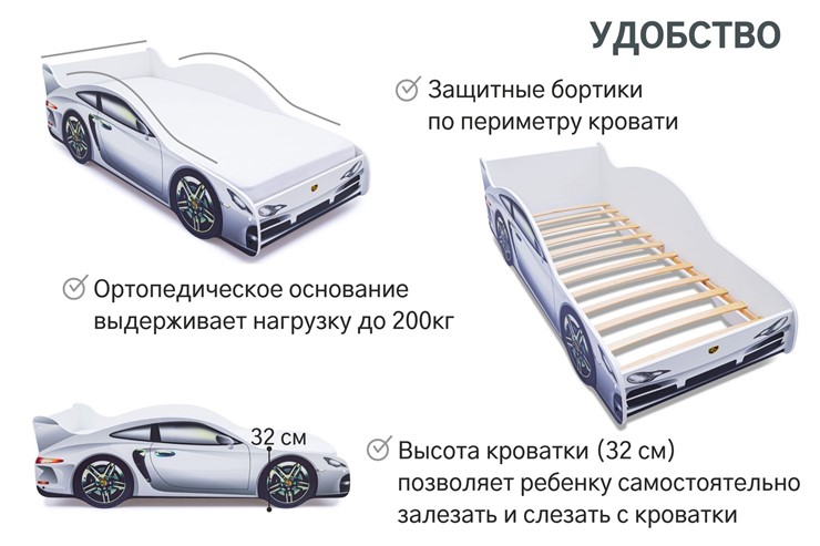Кровать-машина в детскую Porsche в Барнауле - изображение 6