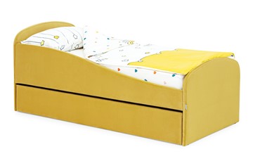 Кровать с ящиком Letmo горчичный (велюр) в Барнауле - предосмотр