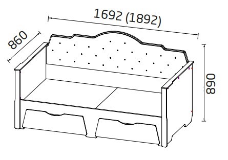 Кровать-софа Фея 800х1600, ЛДСП белый/ткань велюр в Барнауле - изображение 1