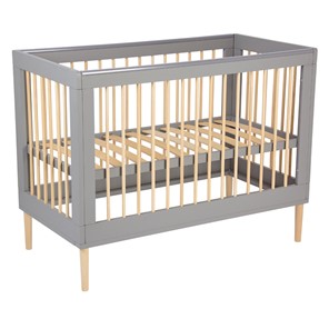 Кровать для новорожденных POLINI Kids Simple 360 Серый / Натуральный в Барнауле - предосмотр 3