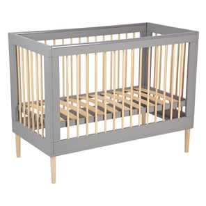Кровать для новорожденных POLINI Kids Simple 360 Серый / Натуральный в Барнауле