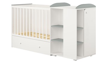 Детская кровать-шкаф с комодом POLINI Kids Ameli 800 Белый / Серый, серия AMELI в Барнауле