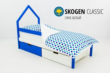 Детская кровать-домик мини Skogen сине-белый в Барнауле