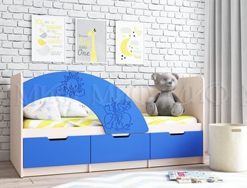 Кровать детская Юниор-3, синий матовый в Барнауле